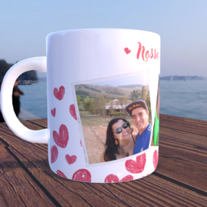 Caneca com foto "nosso amor é lindo"