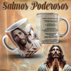 Caneca - "Salmos 23 - Cristo é o meu pastor"