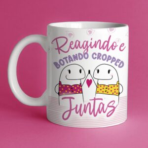 Caneca "Flork - Reagindo e botando cropped juntas"